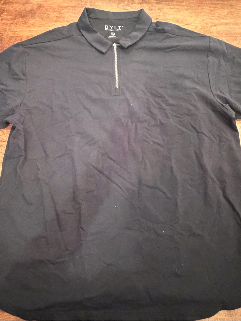 BYLT Basics Black Quarter-Zip Polo Shirt